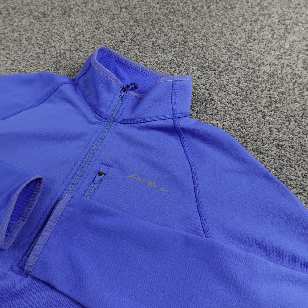 Eddie Bauer Sweater Womens M Blue First Ascent FreeHeat 1/2 Zip Pullover Outdoor